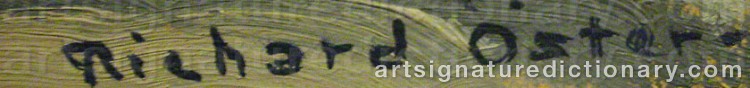 Authentic signature by Richard ÖSTER on  artwork