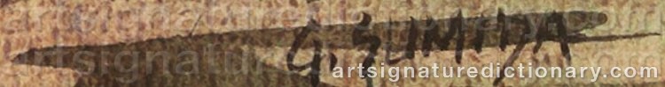 Authentic signature by Gregory SUMIDA on  artwork