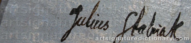 Authentic signature by Julius STABIACK on  artwork