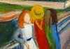 Close-up details showing Edvard MUNCH signature forgery characteristics