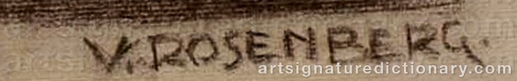 Authentic signature by Valle ROSENBERG on Drawing/Graphic/Print artwork