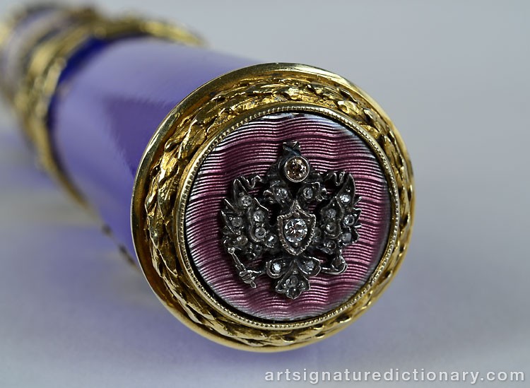 Close-up details showing Carl FABERGÉ signature forgery characteristics