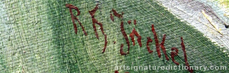 Authentic signature by Robert Hugo JÄCKEL on  artwork