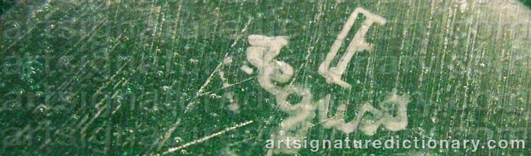 Authentic signature by Archimede SEGUSO on  artwork