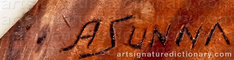 Authentic signature by Anders (Sami Artist) SUNNA on Other artwork