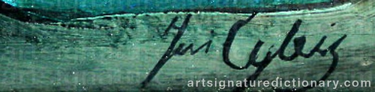 Authentic signature by Jan CYBIS on artwork