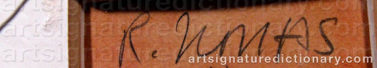 Authentic signature by Richard NONAS on artwork
