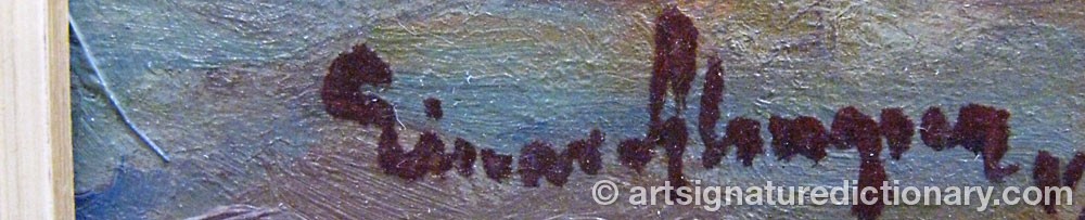 Authentic signature by Einar ALMGREN on  artwork