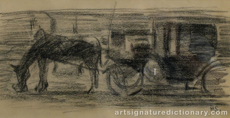 Close-up details showing Helene SCHJERFBECK signature forgery characteristics