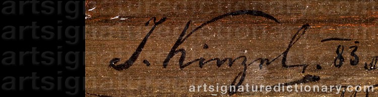 Authentic signature by Joseph KINZEL on  artwork