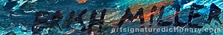 Authentic signature by Erich MILLER-HAUENFELS on  artwork