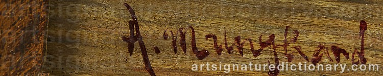 Authentic signature by Albert MUNGHARD on  artwork