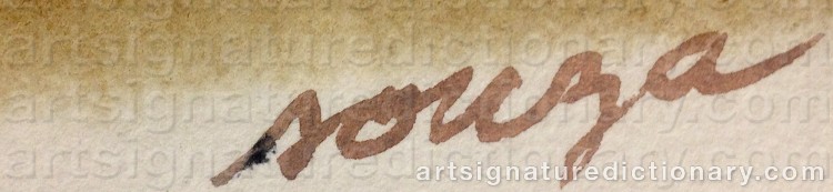 Authentic signature by Paul Marciel SOUZA on Painting/Watercolour artwork