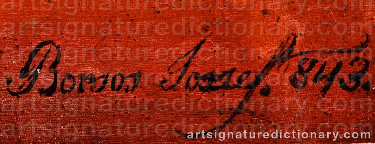 Authentic signature by Jozsef BORSOS on Painting/Watercolour artwork