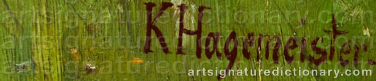 Authentic signature by Karl HAGEMEISTER on  artwork