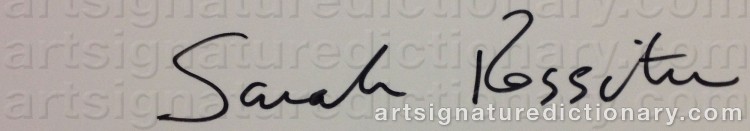 Authentic signature by Sarah ROSSITER on  artwork