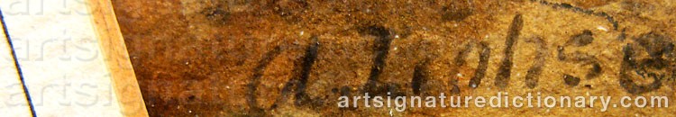 Authentic signature by Adolf Heinrich LOHSE on  artwork