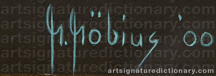 Authentic signature by Michael MÖBIUS on Painting/Watercolour artwork