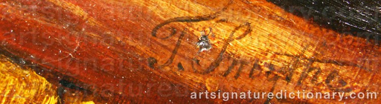 Authentic signature by Thomas SMYTHE on  artwork