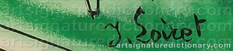 Authentic signature by Jean LOIRET on  artwork
