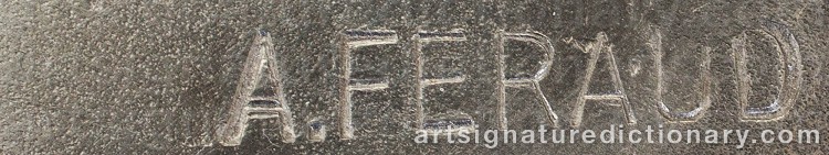 Authentic signature by Albert FERAUD on Sculpture artwork