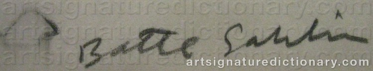 Authentic signature by Batte SAHLIN on artwork