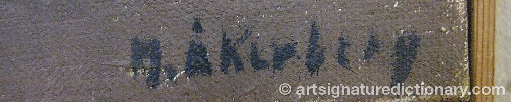 Authentic signature by Märtha ÅKERBERG-SIRINYAN on  artwork