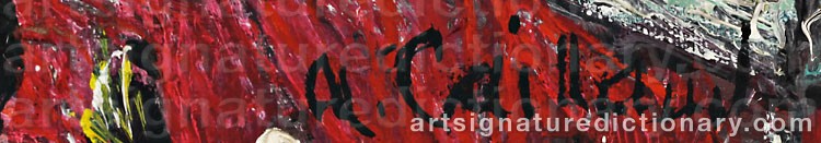 Authentic signature by Aristide CAILLAUD on  artwork