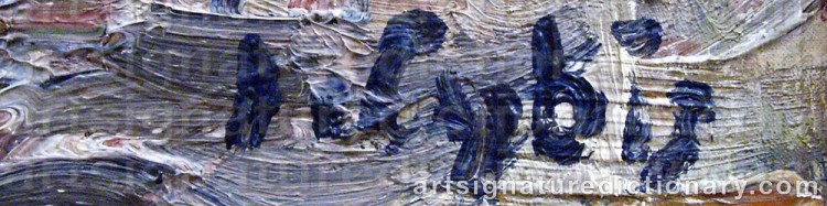 Authentic signature by Jan CYBIS on artwork