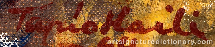 Authentic signature by Tapio Pellervo HAILI on  artwork