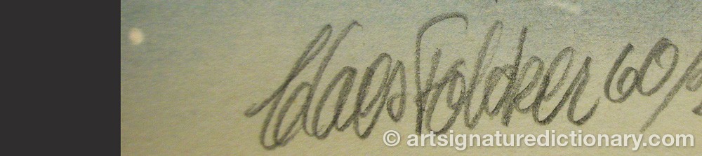 Authentic signature by Claes FOLCKER on artwork