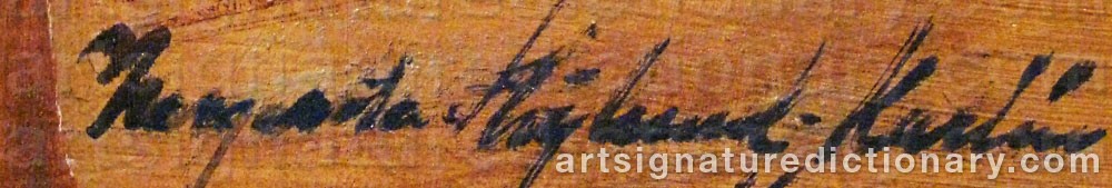 Authentic signature by Margareta HÖGLUND-KARLÉN on  artwork