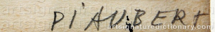 Authentic signature by Jean PIAUBERT on  artwork
