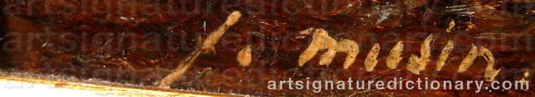 Authentic signature by François Etienne MUSIN on  artwork