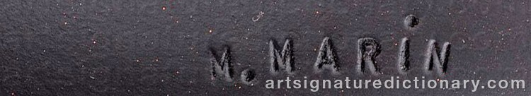 Authentic signature by Manuel MARÍN on  artwork