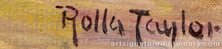 Authentic signature by Rolla Sims TAYLOR on Painting/Watercolour artwork