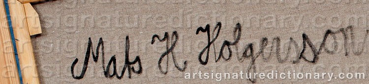 Authentic signature by Mats HOLGERSSON on  artwork