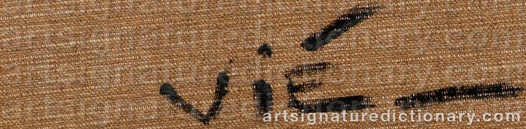 Authentic signature by Gabriel VIÉ on  artwork