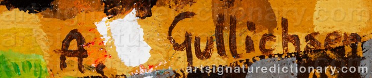 Authentic signature by Alvar GULLICHSEN on Painting/Watercolour artwork