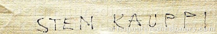 Authentic signature by Sten KAUPPI on artwork
