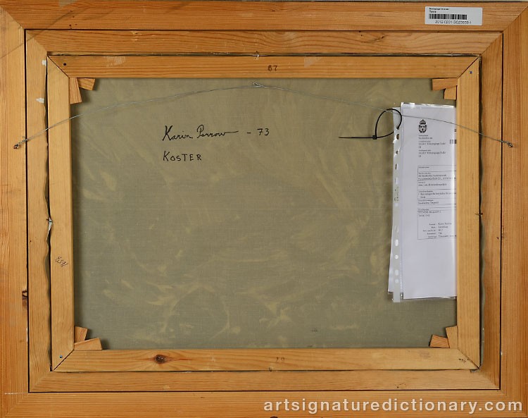 Close-up details showing Karin PARROW signature forgery characteristics