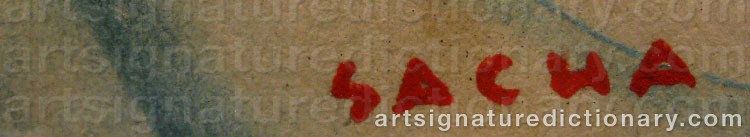 Authentic signature by Sacha ZALIOUK on  artwork