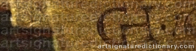 Authentic signature by Gerrit HOUCKGEEST on  artwork