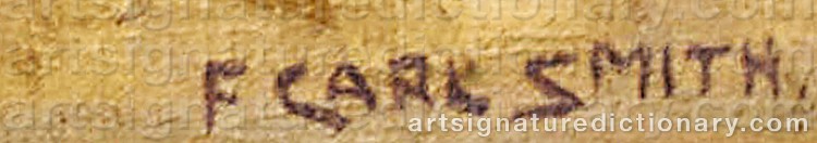 Authentic signature by Frederick Carl SMITH on Painting/Watercolour artwork