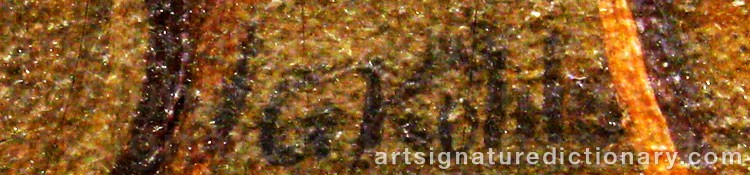 Authentic signature by Johan Gustaf KÖHLER on  artwork
