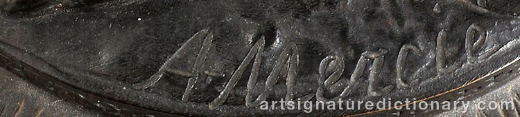 Authentic signature by Marius Jean Antonin MERCIÉ on  artwork