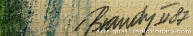 Authentic signature by Robert BRANDY on Painting/Watercolour artwork