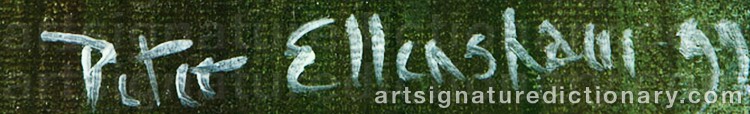 Authentic signature by Peter ELLENSHAW on Painting/Watercolour artwork