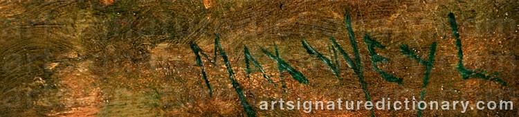 Authentic signature by Max WEYL on  artwork