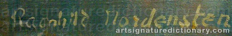 Authentic signature by Ragnhild NORDENSTEN on Painting/Watercolour artwork
